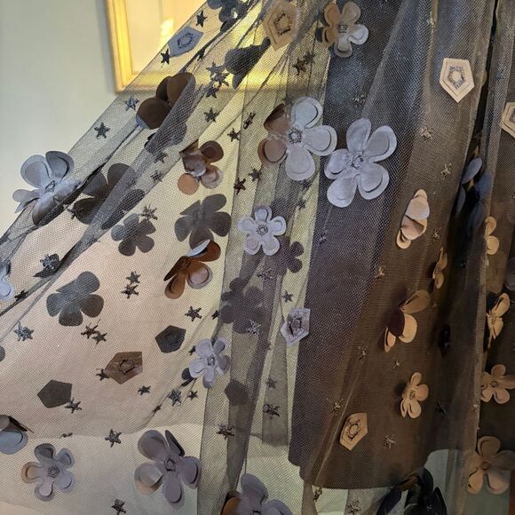 Altar'd State Trixxi Black Aurora 3D Floral Mesh +Tulle Baby Doll Dress size XS - Picture 4 of 8